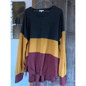 NWOT Adorable Stripped Knotted Front Sweater